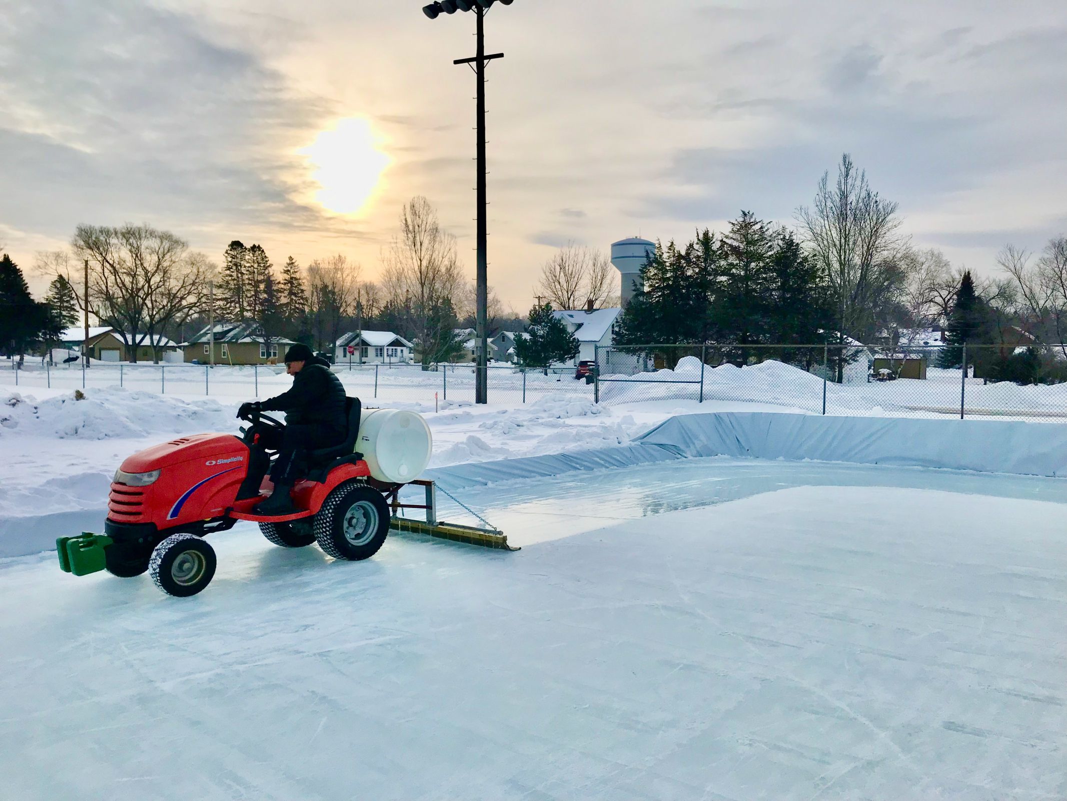 Volunteers helping out at the ice rink